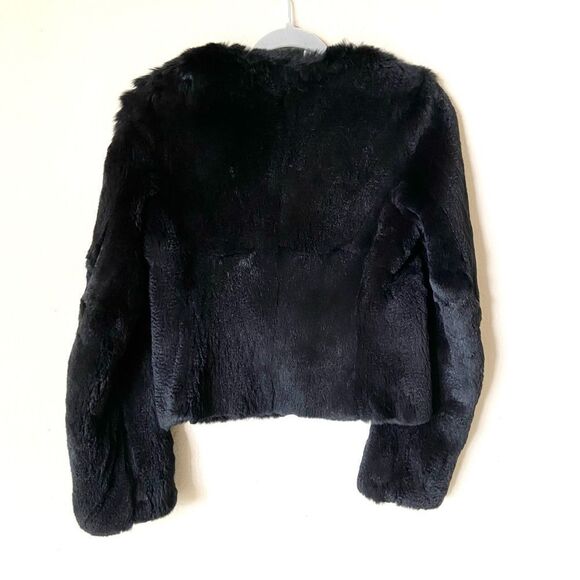 Theory Cherub Black Rabbit Fur Jacket Size XS - Picture 8 of 14